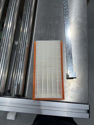 Automatische opvouw- en lijmlijn voor luchtfilters met een hoog rendement