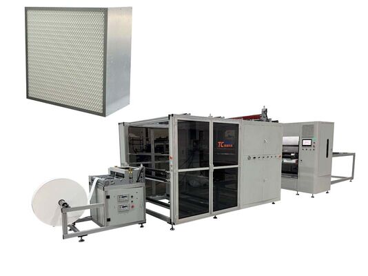 PLC-gestuurde modulaire glasvezelfilter vouwproductielijn voor industriële ventilatiesystemen met flexibele aanpassing