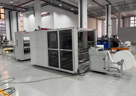 300 mm vouwhoogte volautomatische hogetemperatuur glasvezel vouwpapierproductielijn